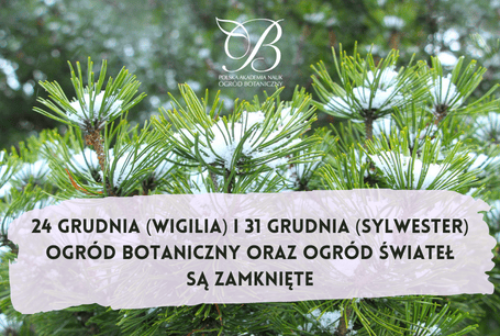 On Christmas Eve and New Year's Eve the Garden closed